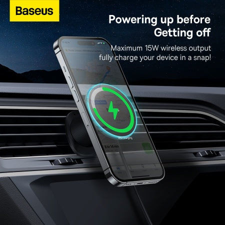 Baseus Car Charger Wireless AirVent Magnetic CW01 15W Black