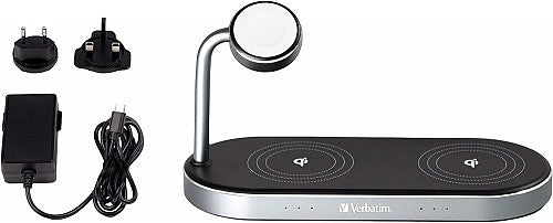 Verbatim WCS-03 3in1 Wireless Charger Qi & MFI Certified for Apple Devices