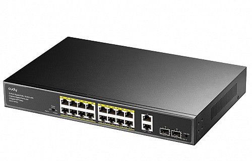 Cudy Switch PoE Gigabit 16PoE + 2GbE + 2SFP Uplink 200W R/M GS1018PS2