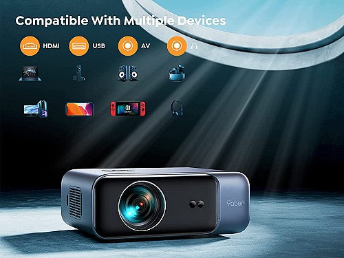 Yaber V9 Full HD LED Projector WiFi6/BT 500 Ansi