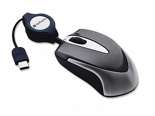 Verbatim GO MINI Wired Optical Travel Mouse Black