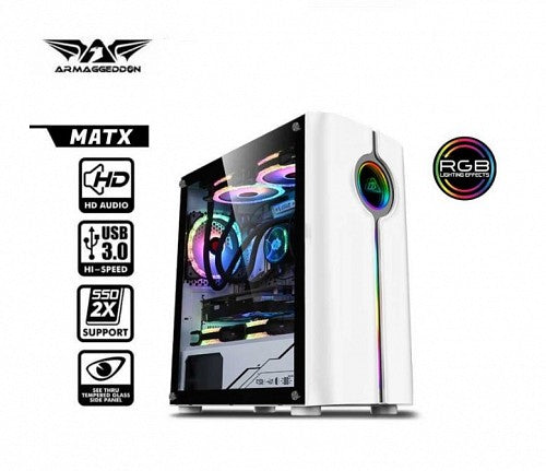 Armaggeddon TRON HOLO 3 Micro ATX Gaming Case White
