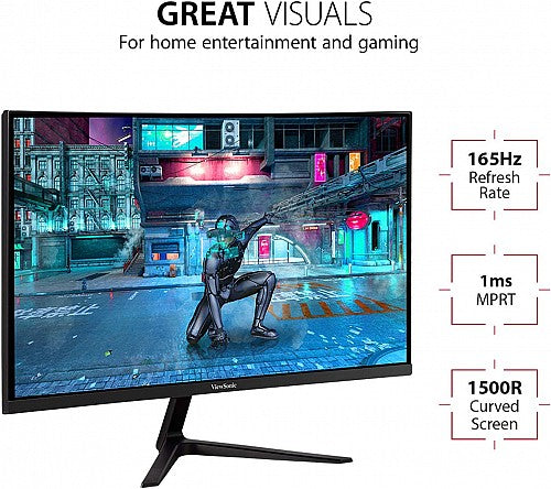 Viewsonic OMNI Gaming Curved Monitor SuperClear VA 27'' QHD 1440p 165hz 1ms VX2718-2KPC-mhd