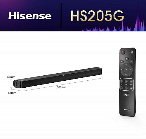 Hisense Soundbar HS205G 120W 2.0 BT/USB/Optical