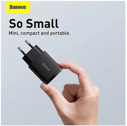 Baseus Charger Wall 20W USB-C/USB-A EU Black