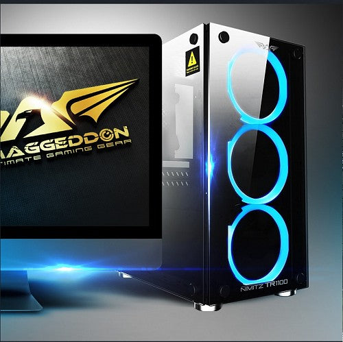 Armaggeddon Nimitz TR-1100 Micro ATX Case with PSU & 3x Blue Fans