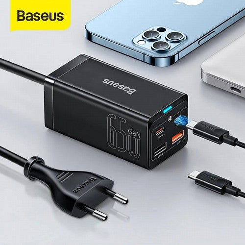 Baseus Charger Desktop 65W 2C+2U EU+100W USB-C Cable Black