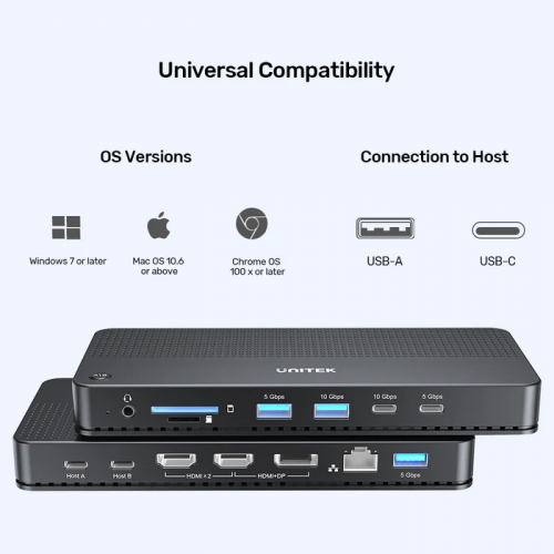 Unitek KVM USB-C Dual 4K Docking Station D1103A