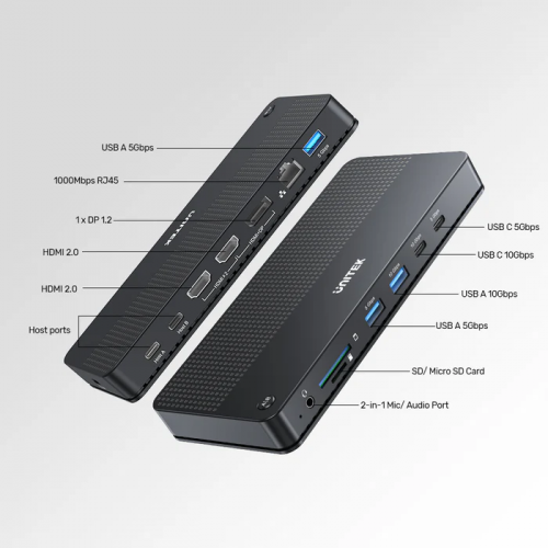 Unitek KVM USB-C Dual 4K Docking Station D1103A