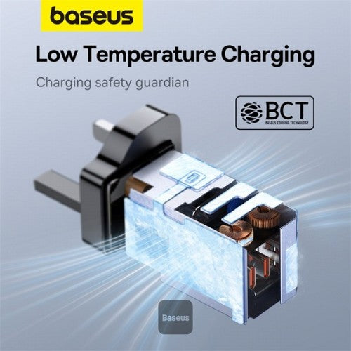 Baseus Charger Wall 65W USB-Cx2/USB-A UK+100W USB-C Cable Black