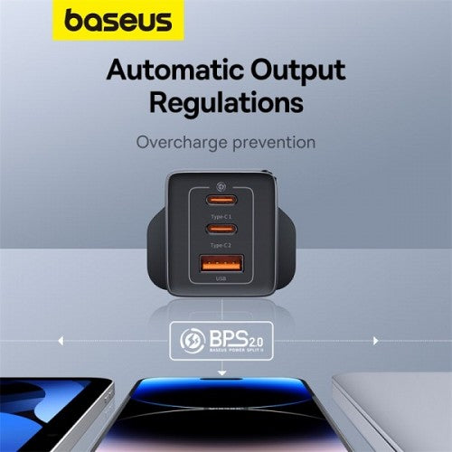 Baseus Charger Wall 65W USB-Cx2/USB-A UK+100W USB-C Cable Black