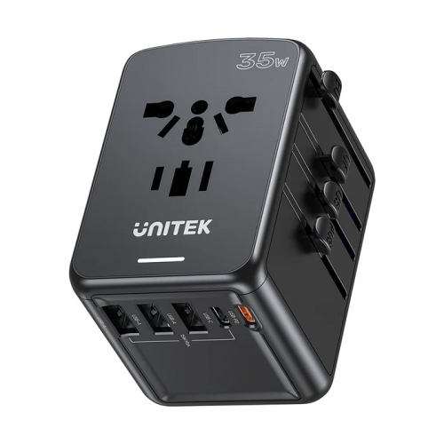 Unitek Charge Wall 20W Travel Adapter USBC+USBA Black P1120A