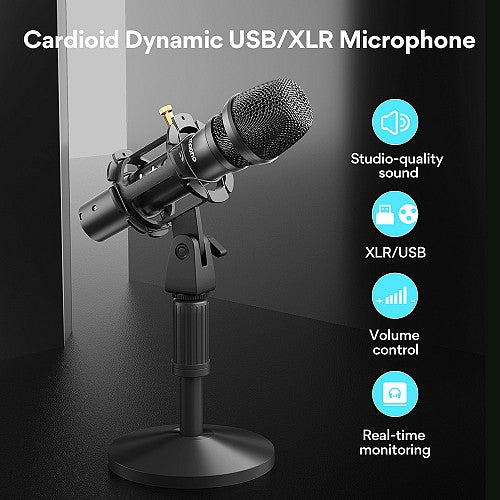 Maono Microphone Desktop Dynamic USB/XLR HD300T