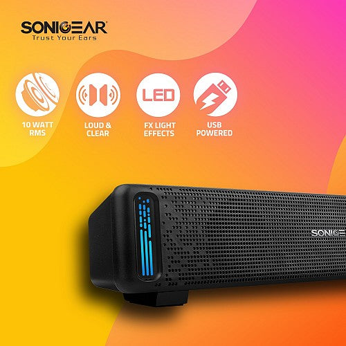 SonicGear SONICBAR U200 USB RGB Soundbar Black