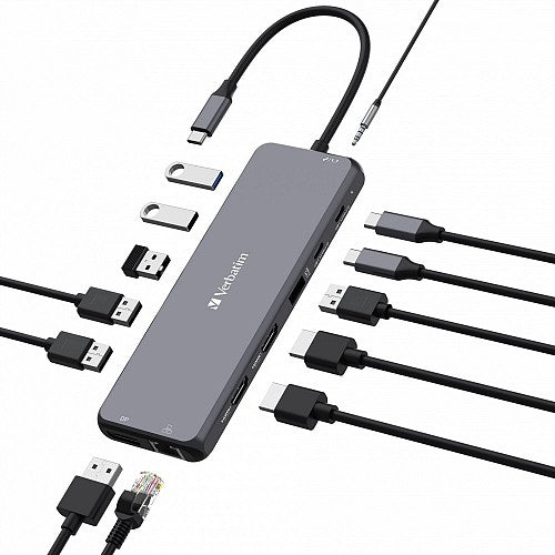 Verbatim USB-C 13-Port Hub Triple Display 100W PD CMH-13