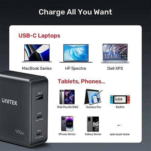 Unitek Charge 140W 4in1 GaN Charger+240W Cable P1115A