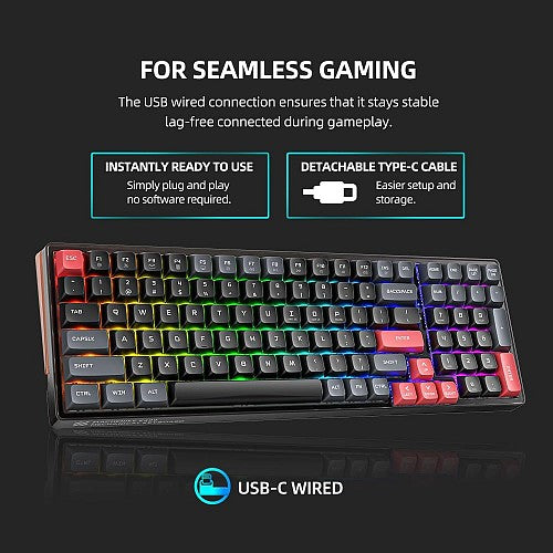 Machenike Wired Gaming Keyboard K600-B100 LITE Red Switch