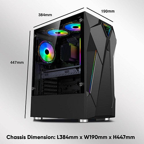 Armaggeddon TRON HOLO 5 ATX Gaming Case Black