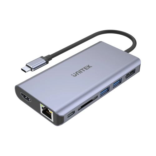 Unitek D1056A Type-C 3.1 HDMI/DP/RJ45/SD/PD100W Hub Space Grey