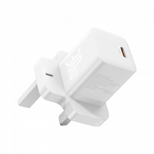 Baseus Charger Wall 30W USB-C UK MINI GaN5 White