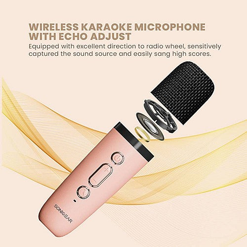 SonicGear IOX K200 Karaoke Portable Speaker BT & Wireless Mic White