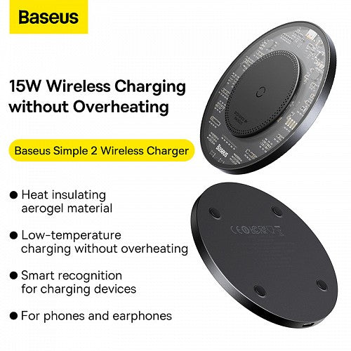 Baseus Charger Wireless Cluster 15W SIMPLE 2 Black