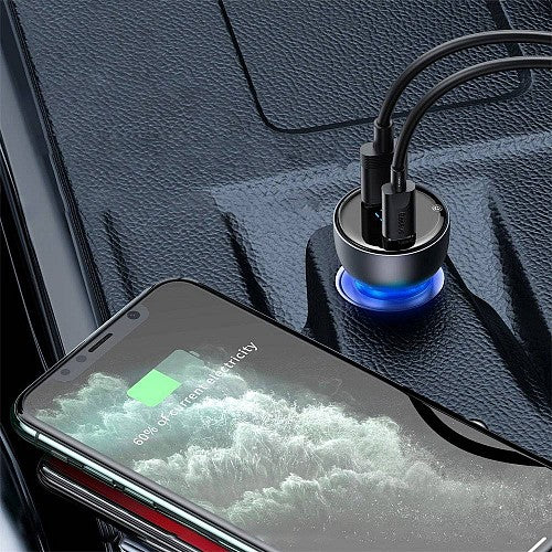 Baseus Car Charger 65W QC Digital Display Dual USB