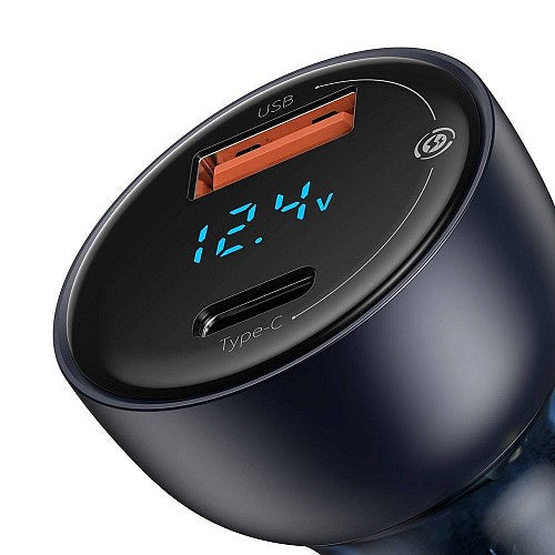 Baseus Car Charger 65W QC Digital Display Dual USB