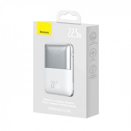 Baseus Powerbank 22.5W 20000mAh Display Bipow Pro White
