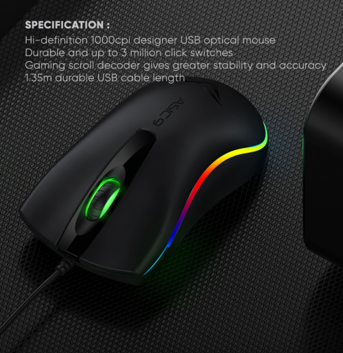 Alcatroz ASIC 9 RGB Wired Mouse Black