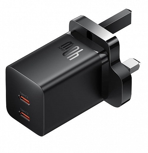 Baseus Charger Wall 40W USB-Cx2 UK MINI GaN5 Black