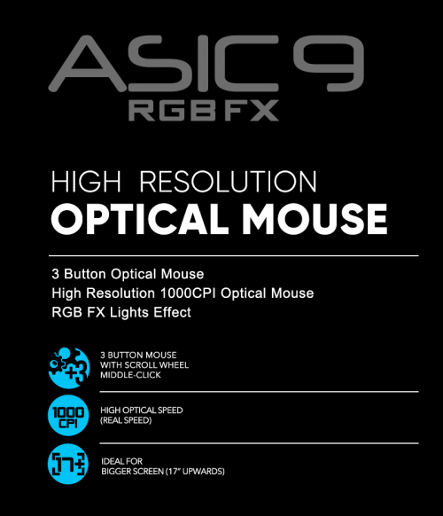 Alcatroz ASIC 9 RGB Wired Mouse Black