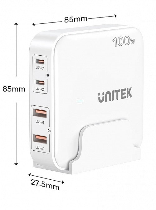 Unitek Charge Desktop 100W 4in1 GaN Charger White P1229AWH