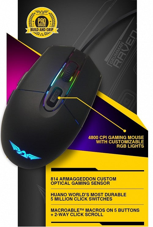 Armaggeddon Raven 3 Pro-Gaming Mouse with Free Mousepad