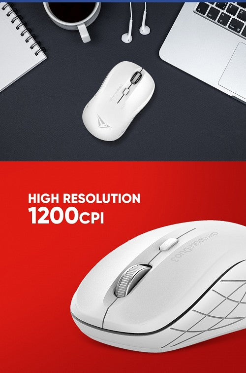 Alcatroz AIRMOUSE DUO 3 Wireless/BT Silent Mouse White