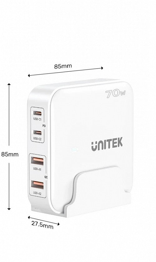 Unitek Charge Desktop 70W 4in1 GaN Charger White P1228AWH