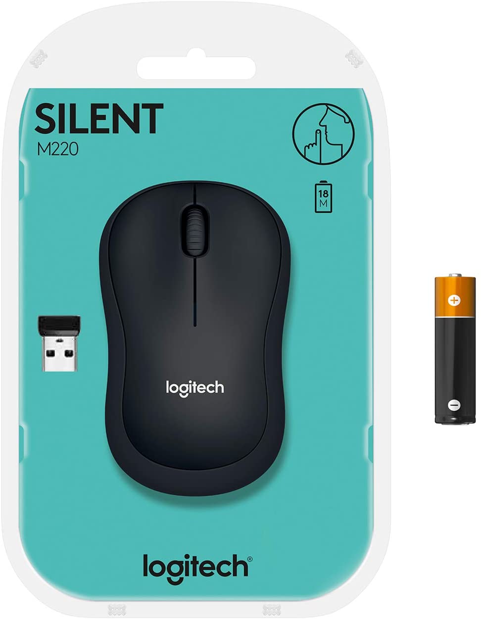 LOGITECH MOUSE WIRELESS SILENT M220 BLACK