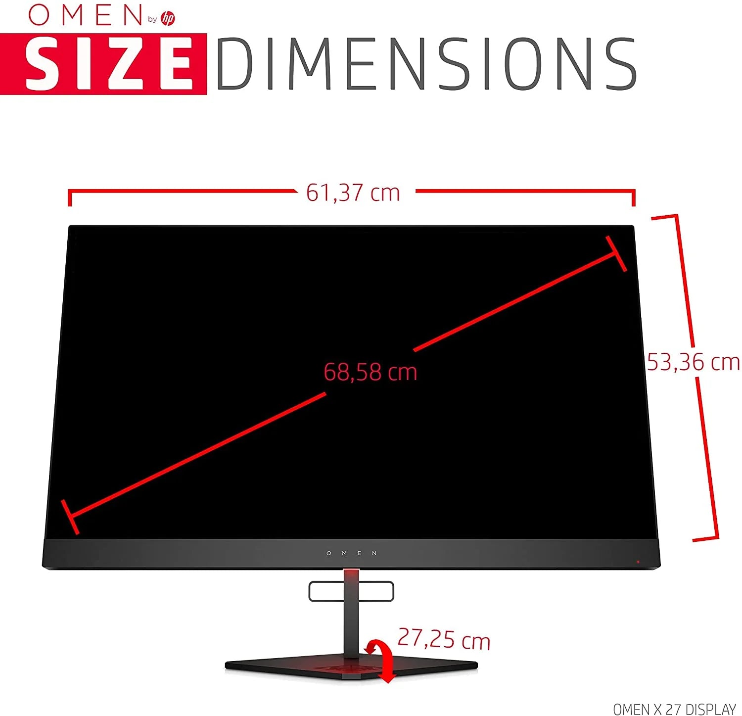 HP MONITOR 27'', X27 OMEN GAMING HOME HDR