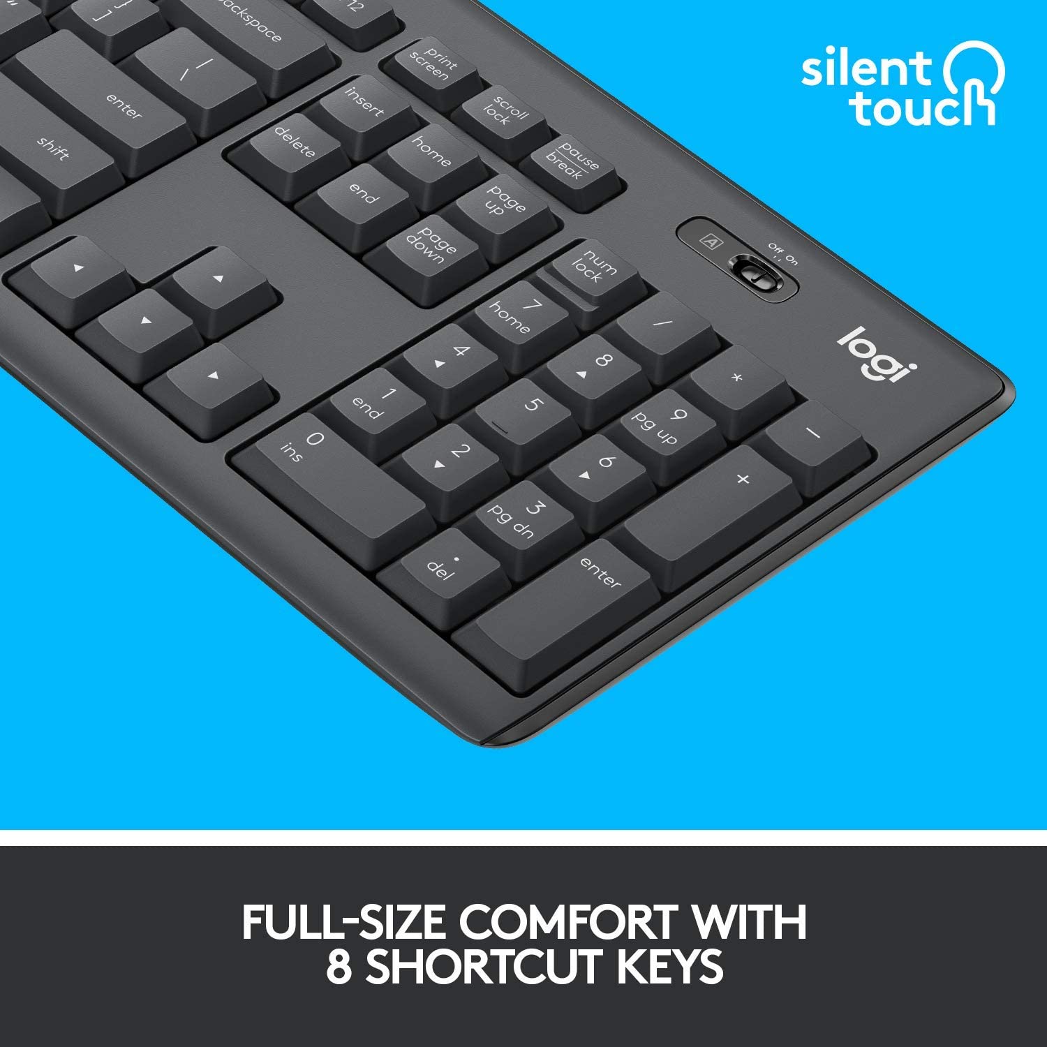 LOGITECH Keyboard+Mouse Set Wireless MK295 GR Silent