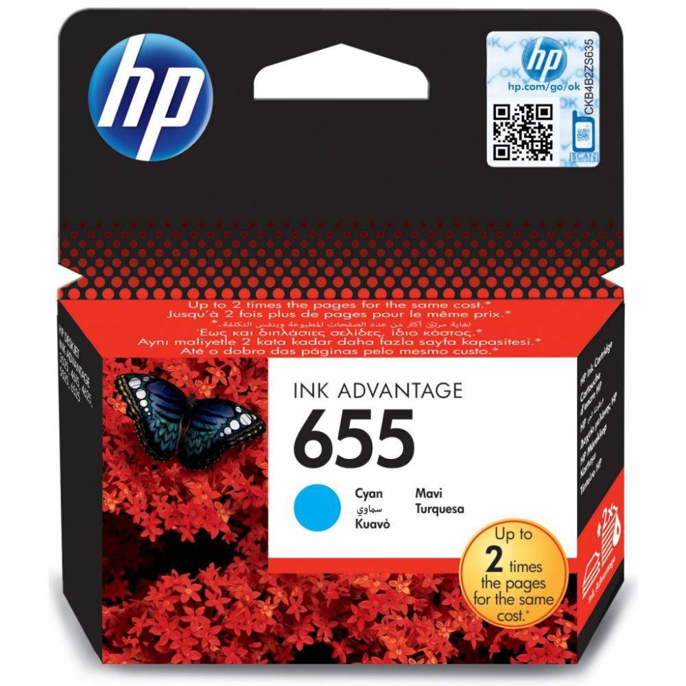 HP Ink Cartridge 655 Cyan