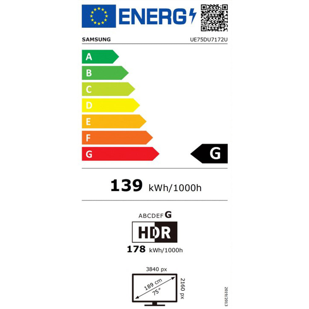 SAMSUNG TV 75'' DU7172