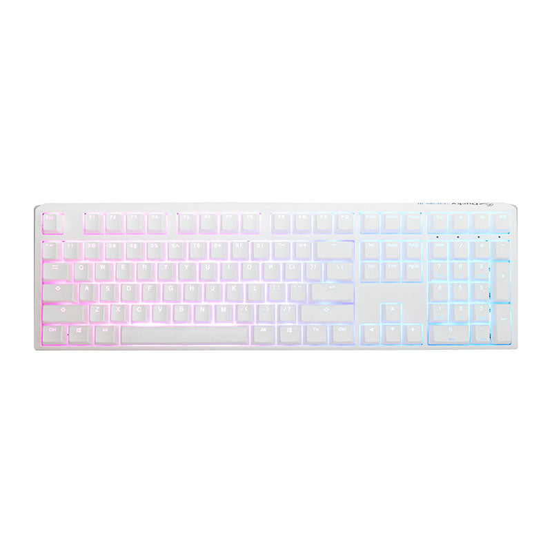 DUCKY ONE 3 WHITE HOT SWAP FULL SIZE CHERRY RED SWITCH RGB LED